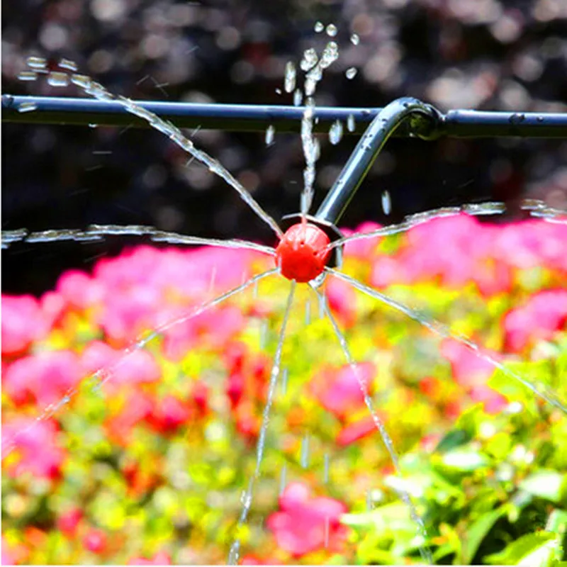  1000Pcs/Pack Red Adjustable Dripper Emitter On Barb For Mini Drip Irrigation Plant Flower Watering 