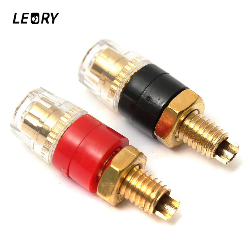 LEORY 2 шт. медная Клеммная плата для колонок коннектор черный + красный 4 мм разъем