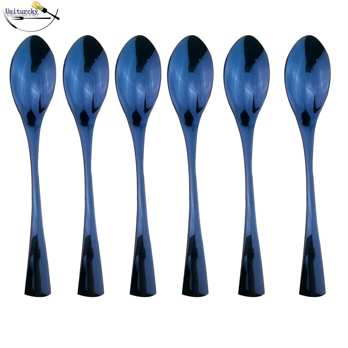 Luxury Blue Utensils Set Mirror Polished Stainless Steel Cutlery Set