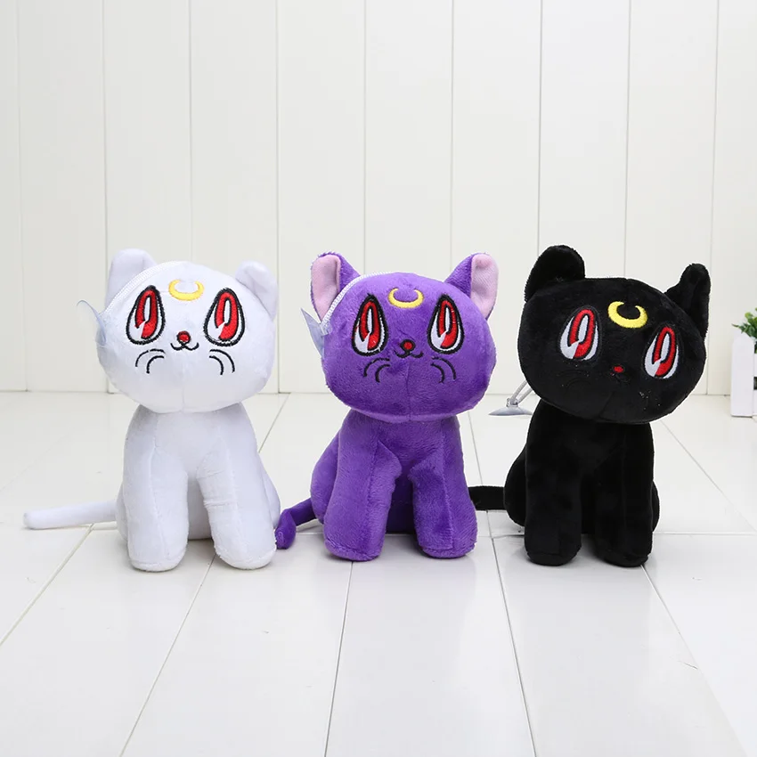 3pcs set Anime Sailor Moon Lunar Artemis Diana Cat plush doll font b toy b font