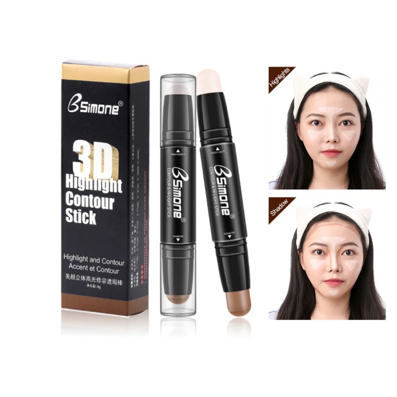 Double-end Contour Stick Women Highlighter Face Concealer Contouring Bronzers Highlighters Pen Cosmetic Makeup Corrector Contour Double-end Contour Stick Women Highlighter Face Concealer Contouring Bronzers Highlighters Pen Cosmetic Makeup Corrector Contour