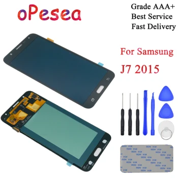 

oPesea AMOLED For Samsung Galaxy J7 2015 J700 J700F J700H J700M LCD Display Panel Touch Screen Digitizer Glass Sensor Assembly