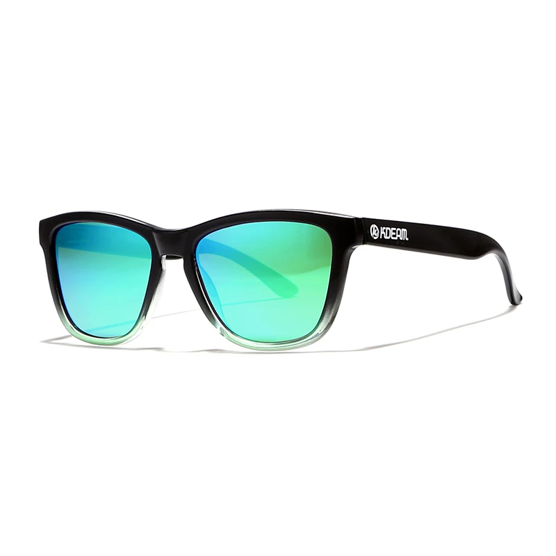 Мужские антибликовые солнечные очки KDEAM, повседневные уличные поляризационные очки, солнцезащитные очки с черным чехлом и линзами ярких цветов