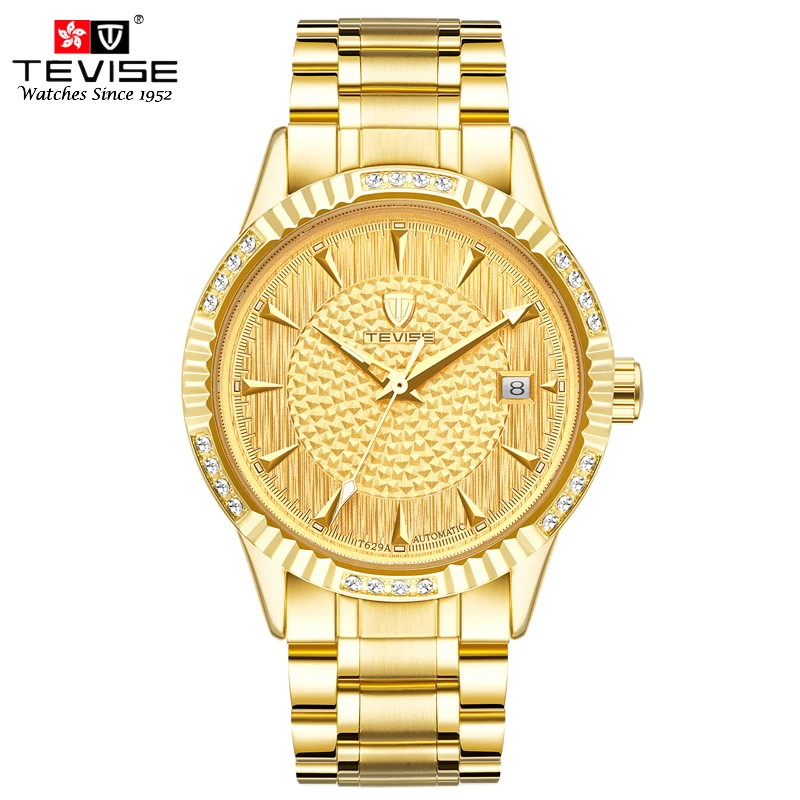 

TEVISE Luxury Fashion T629A Auto Date Automatic Self-Wind Mens Watches Stainless Steel Strap Luxury Brand Watch Men Mechanical
