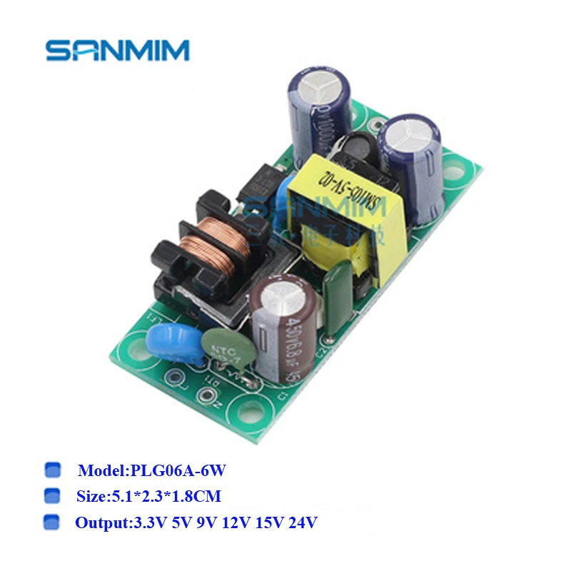 AC DC 220V To 3 V 5V 9V 12V 15V 24V 4W 5W 6W Изолированная плата модуля источника