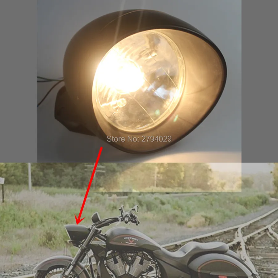 

Free Shipping 7" Black Hi/Lo 35W Bullet halogen Headlight Front Lamp for Harley Chopper Bobber Cafe Racer custom