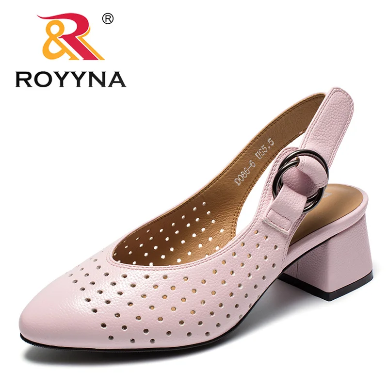 ROYYNA/Новинка; модные стильные женские босоножки с пряжкой; Femme; Летняя обувь в горошек; удобная женская обувь; Chaussure Femme zapatos mujer - Цвет: pink