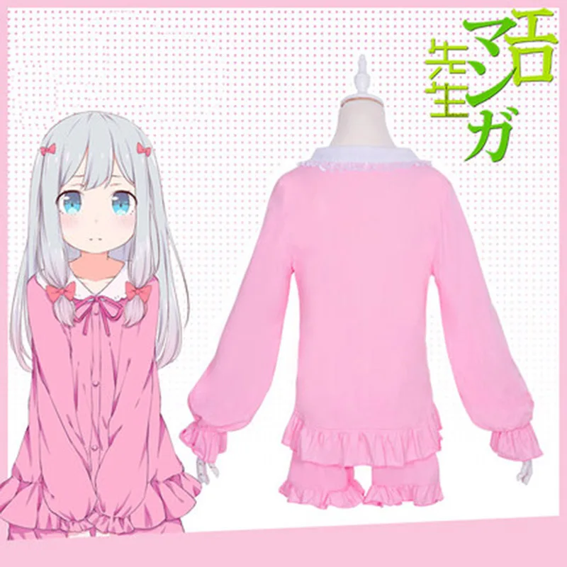 Аниме мультфильм эроманга сенсей Izumi sagiri розовый Пижамный костюм Косплэй для топ