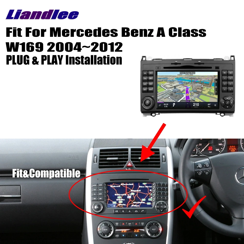 Sale Liandlee For Mercedes Benz A Class W169 2004~2012 Android Car Radio DVD CD Player GPS Navi Navigation Maps Camera OBD TV Screen 1