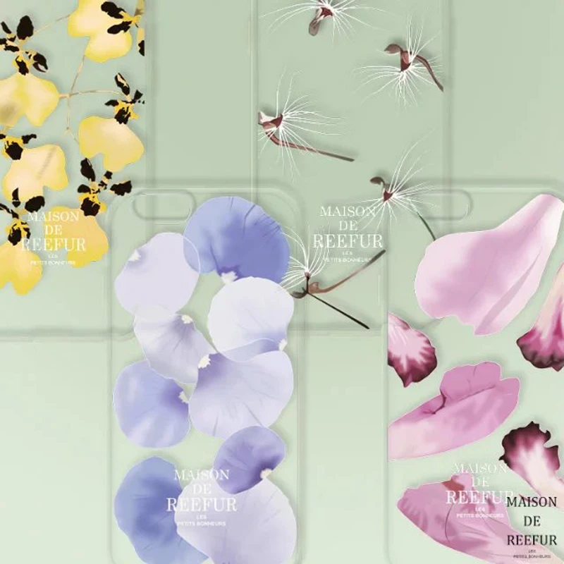 Romantic Flower Petal Maison De Reefur Transparent Mobile Case Cover Coque Carcasa Para For Apple Iphone 6s 6 6s Plus Fundas Case Cover For Iphone 3gs Case For Samsung Galaxy S 2case Chips