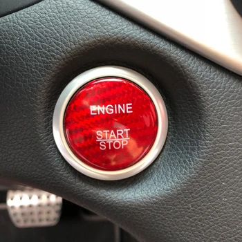 

For Mercedes Benz A B C GLC GLA CLA ML GL Class W176 W246 W205 X253 X156 C117 Engine Start Button Carbon Fiber Cover Car Styling