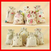 200 шт/партия) Хлопок Лен Джутовая сумка