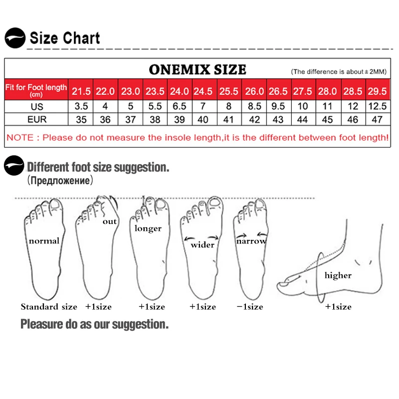 Onemix/мужские кроссовки для бега, дышащие, hommes, спортивные, chaussures de course, уличные, спортивные, Прогулочные кроссовки размера плюс 35-47, обувь