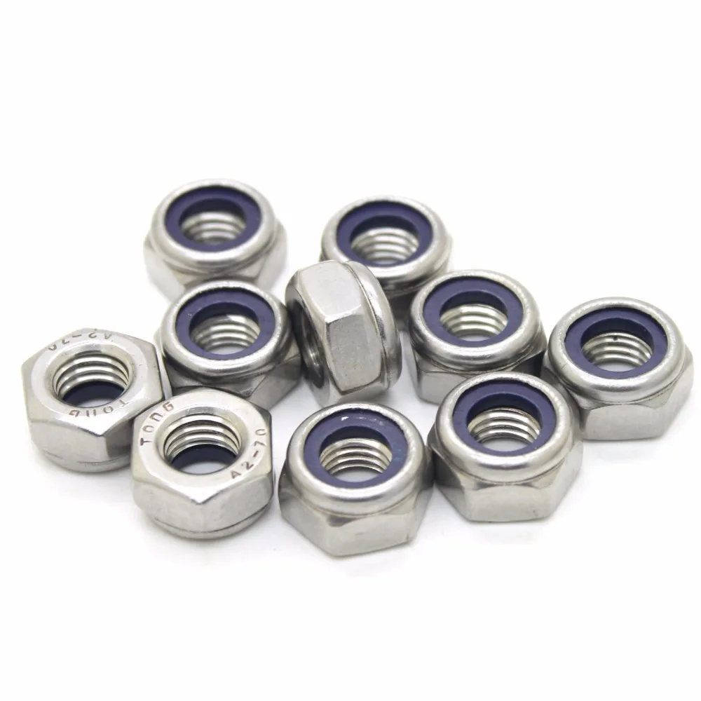 

10pcs 304 stainless steel nylon locknuts/self-locking nut/lock nut M6 CPC61