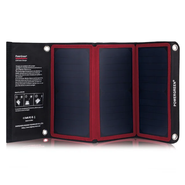 US $47.59 PowerGreen Universal Folding Phone Solar Charger 21W Solar Energy Bank External Battery Panel Cell