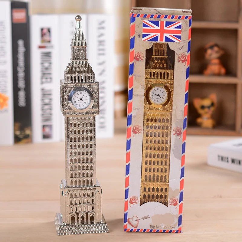 Clock Tower Ben In Paris Time Round Metal Ornaments Clock Tower Ben In Paris Time Round Metal Ornaments Home Office Desktop Table Gift