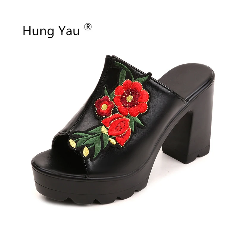 platform shoes with flowers