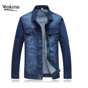 

2019 Spring and Autumn New Plus Large Size 4XL 5XL 6XL Men's Casual Dark Blue Denim Jacket Fashion Classic Loose Man Jacket