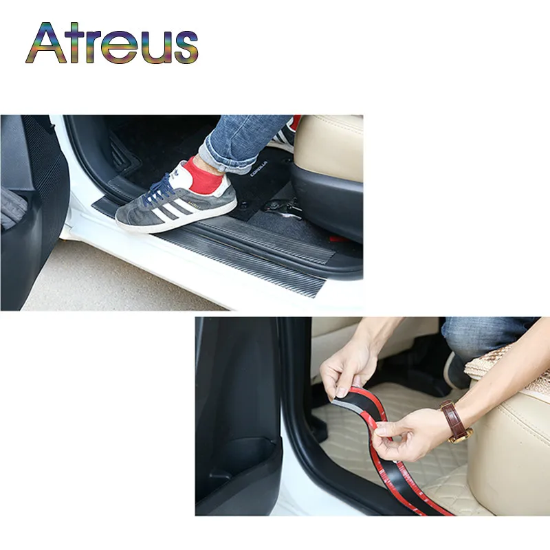 

Car Styling 5D Carbon Fiber Door Sill Protector Stickers for Kia Rio 3 Ceed Sportage 2017 Cerato Sorento Mazda CX-5 Mini Cooper