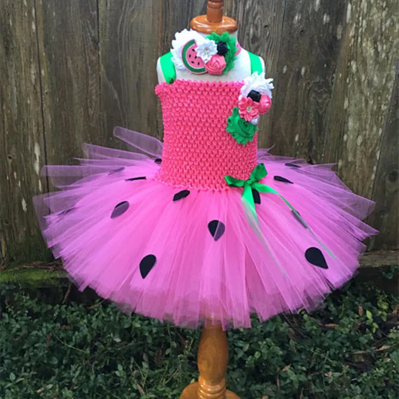 Cute Girls Pink Flower Tutu Dress Baby 2Layer Crochet ...