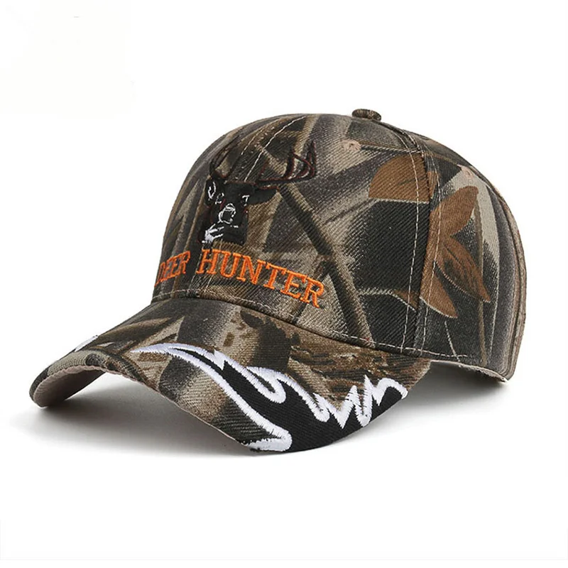 Новое поступление, камуфляжные кепки для мужчин с изображением Браунинга лося, уличные шапки для рыбалки, охоты, армейские камуфляжные спортивные кепки, бейсбольные кепки - Цвет: Черный