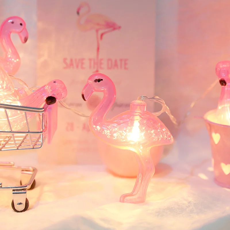 1.5M Pink Flamingo Led Strings Light Garland Home Decoration DIY Kids Room Christmas Birthday Flamingo Party Accessories DE66 (3)