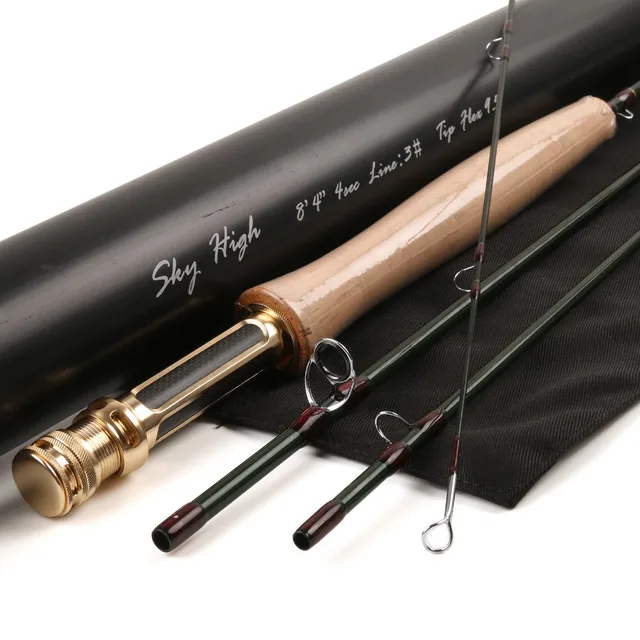 Cheap Maximumcatch IM12 High Carbon Fiber Fly Fishing Rod 8.4FT 3WT 4PCS  With Aluminium Tube Fly Rod