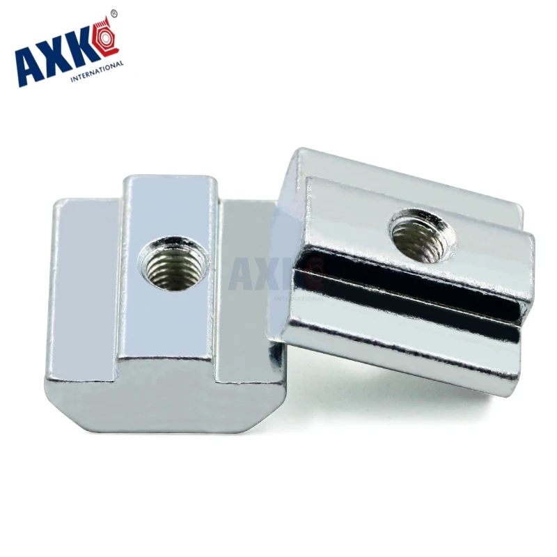 Axk 100 шт. 50 20 10 цинковое покрытие M3 M4 M5 M6 M8 T блок скользящая гайка для алюминиевого