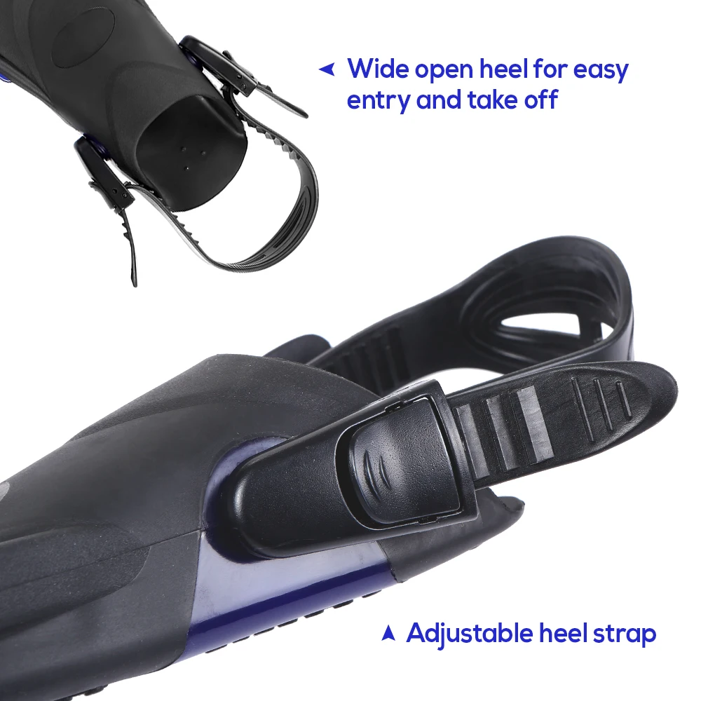 2019 взрослые противоскользящие ласты для плавания дайвинга плавники с открытым каблуком плавники для плавания регулируемый ремешок