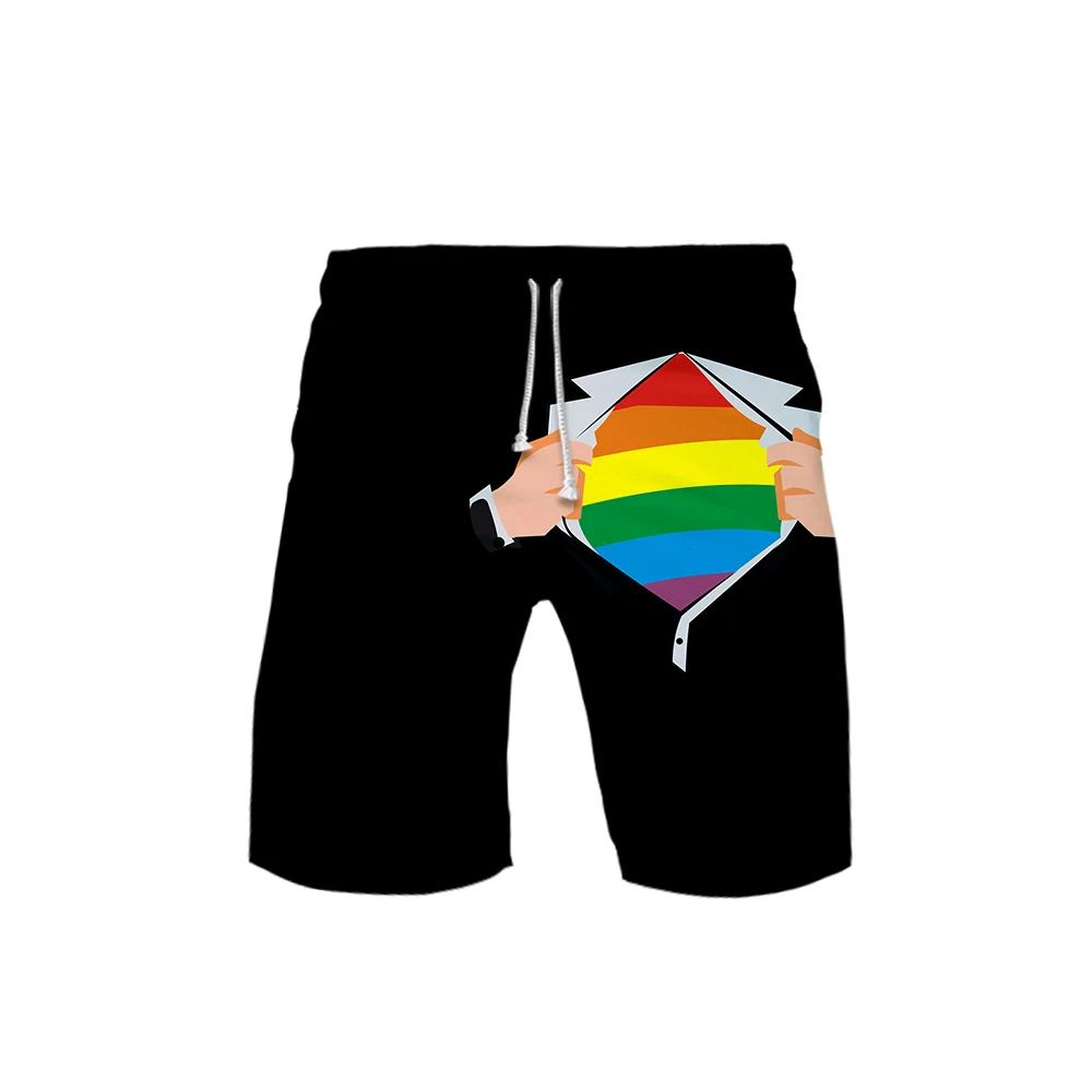 Homosexual LGBT Beach Shorts Men Men's 3D templar Board Shorts Trunks Summer Quick Dry Hip Hop Short Pants Beach Wear