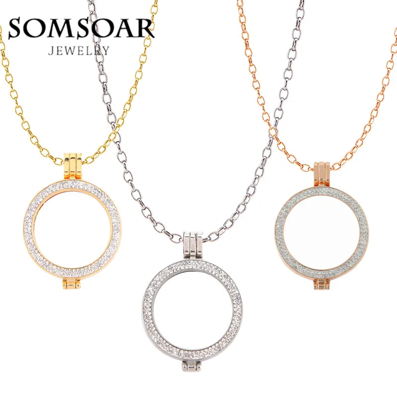 Ожерелье с кулоном My Moneda 10 шт./лот 35 мм двойной Хрустальный держатель для монет из