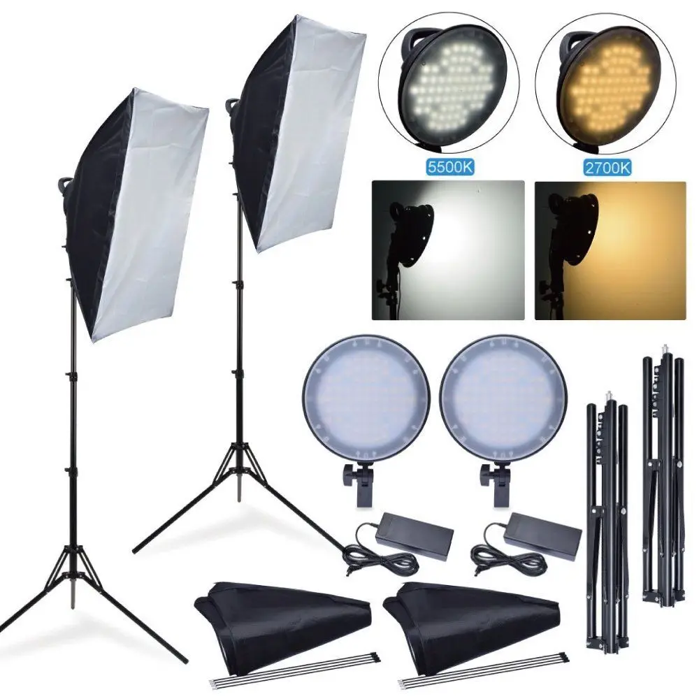 

Fotoconic 45W 2700K 5500K LED Dimmable Studio Photo Light + Softbox + Stand Kit for Photography Camera Phone Video Lighting