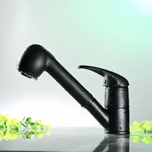 Black Oiled Pull Out Sprayer Prep Kitchen Sink Faucet, Best Pull Out Bar Sink Taps Pure Copper Brass Polished Faucet Kitchen BA