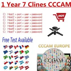 1 год 7 Клин CCcam Европа Испания, Малайзия, Freesat тест DVB S2 в спутниковая ТВ приемник для DVB S2 V7S HD, V8, V9 телевизионные приставки