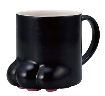 Black Mug Pandapark милый креативный кот лапы керамическая Личность Молоко Кружка Офис кофе стакан кружки для завтрака подарок для детей PPX016 - Цвет: Black Mug