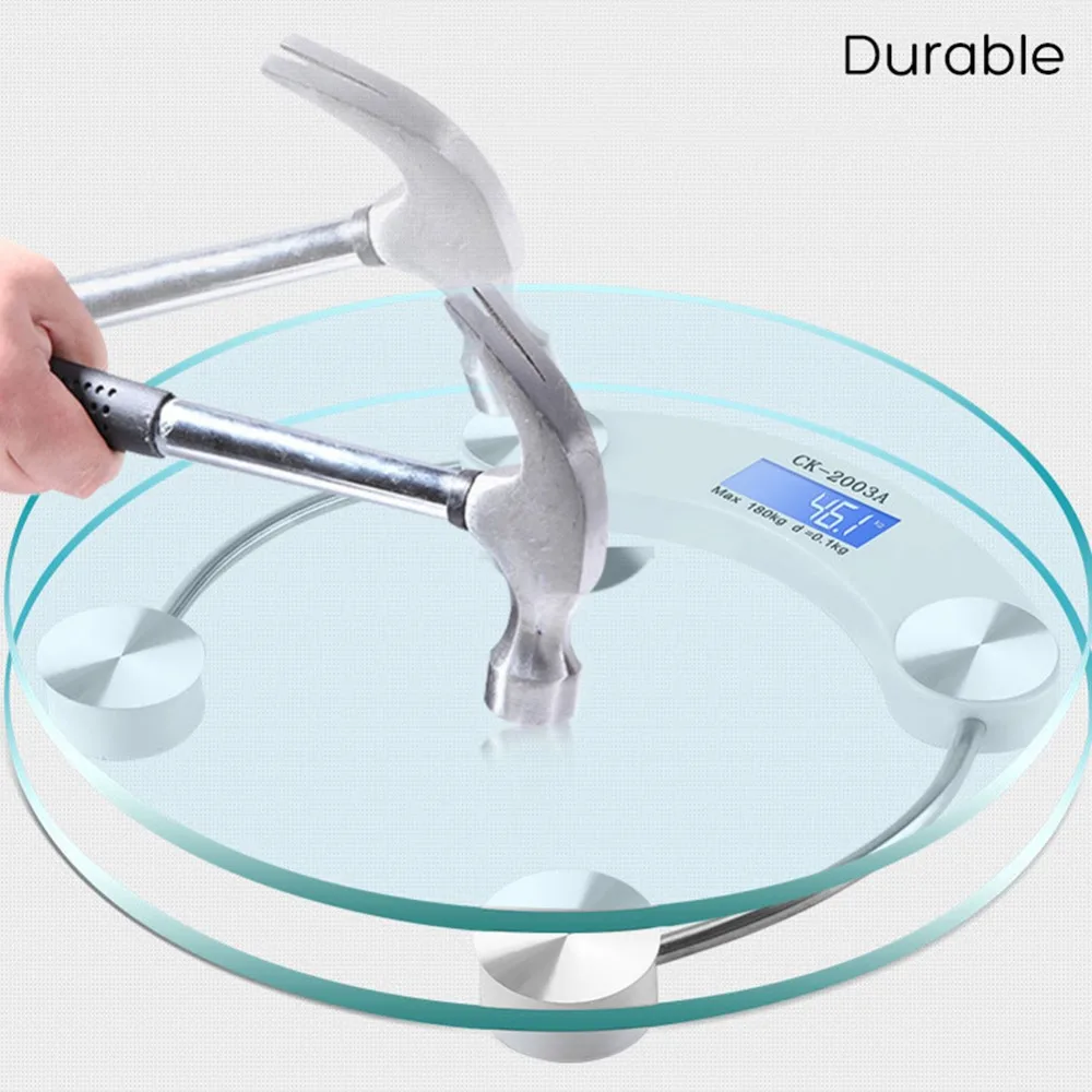 

Bathroom Floor Body Scale Glass Smart Household Electronic Digital Weight Balance Bariatric LCD Display 180KG/50G#288252
