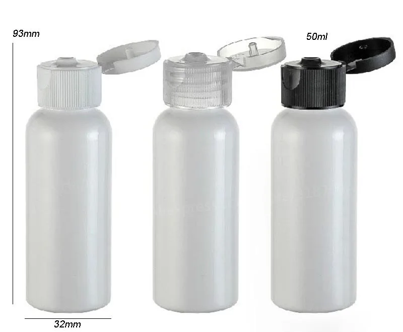 Download 30 x 50ml White Refillable Portable PET Plastic Flip TOp Cap Bottle Empty Lotion Cosmetic ...