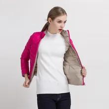Autumn and winter Positive and negative wear Light and thin Short section Slim Large size Down jacket
