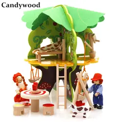 Candywood 3D DIY деревянные головоломки детские игрушки малыша раннего обучения ЗАМОК строительство узор подарок для детей дома Puzzle