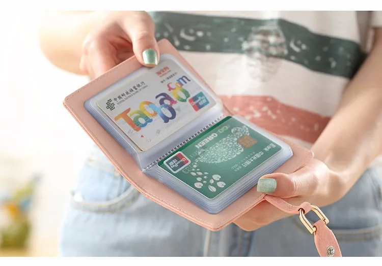 Новая модная Вертикальная Женская милая сумка для карт из искусственной кожи 20 экранов сумка для карт студенческий держатель для карт Повседневный кредитный держатель для карт
