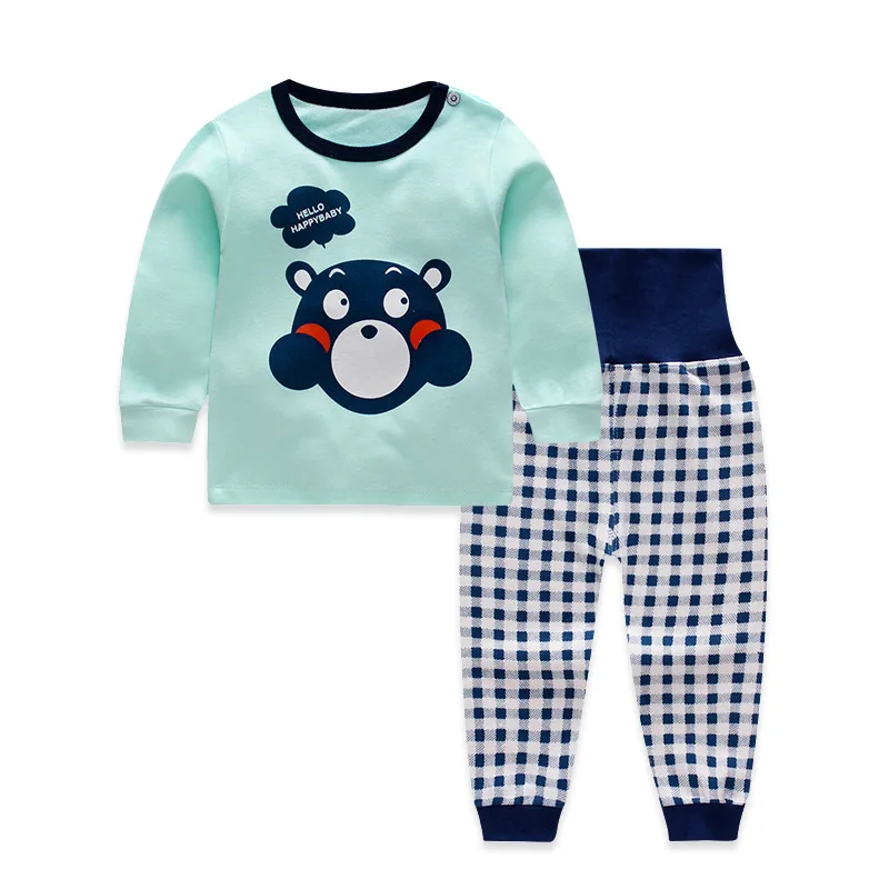 Shujin/ г. Новые брендовые пижамы одежда для сна для маленьких мальчиков детские пижамы из хлопка с длинными рукавами, модные пижамы с рисунком обезьяны для девочек - Цвет: C