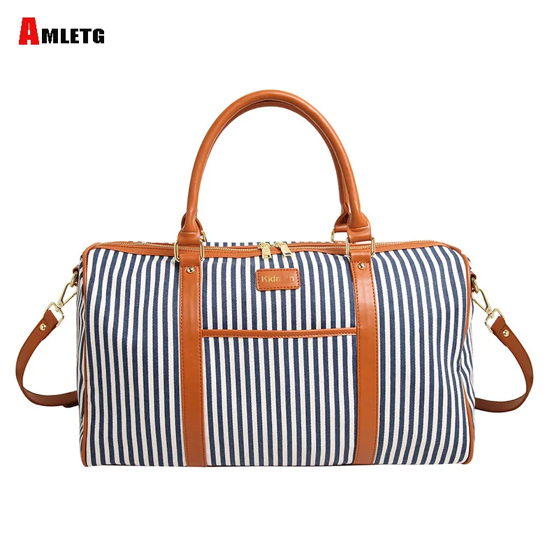 

AMLETG2018 Fashion Large Size Package Weekend with Duffel Striped Travel Bag Duffel Luggage Bags Handbag Men's Travel Bags