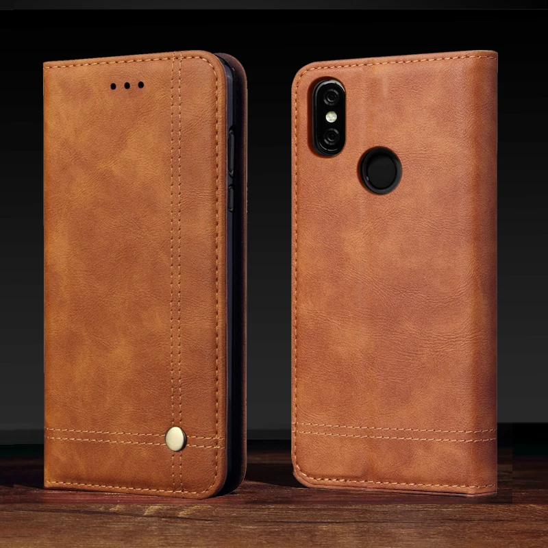 

High quality Vintage PU Leather Wallet Case For Xiaomi A1 A2 5X 6X flip cover book style card holders Capa For Xiao Mi 8 8SE