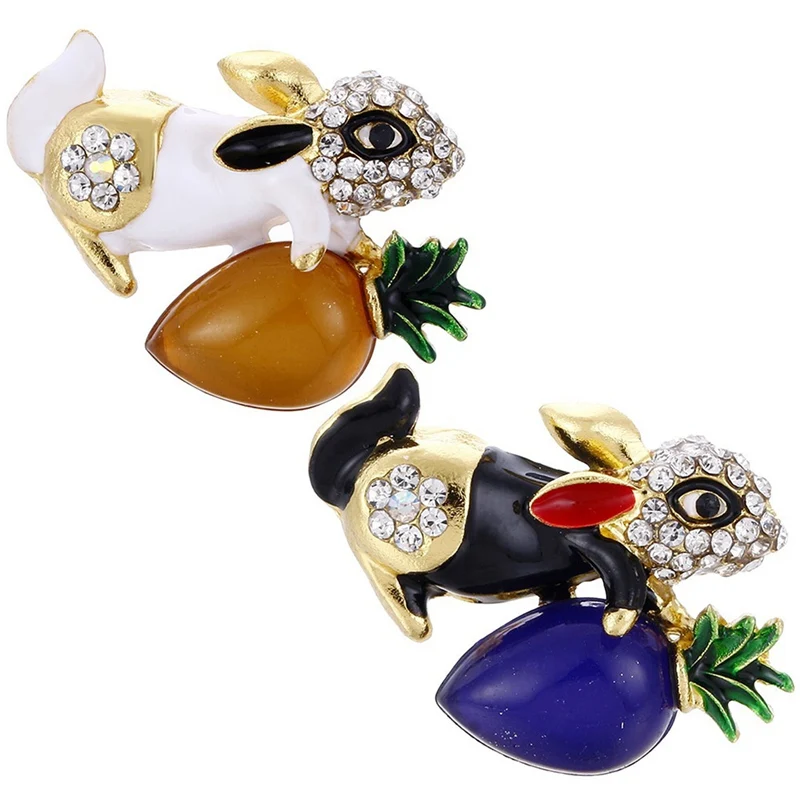 1Pcs New 2 Colors Choose Small Bunny Brooches For Women Fashion Enamel