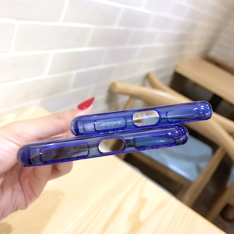 Мягкий градиентный чехол для iPhone X XS MAX с кристаллами внутри цветной s 6 S 7 8 Plus