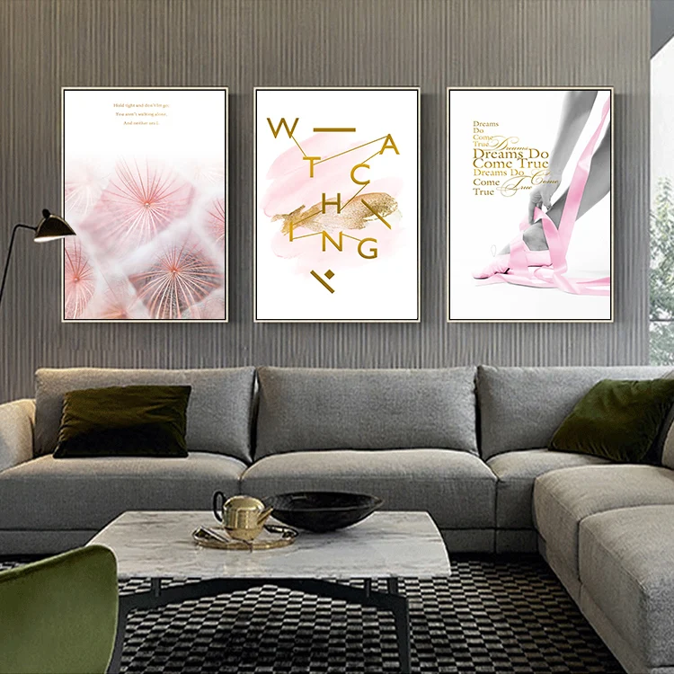 Nordic Posters Prints Motivational Quotes Canvas Painting Dream Come True Letters Modern Art Pictures For Living Room Home Decor (8)