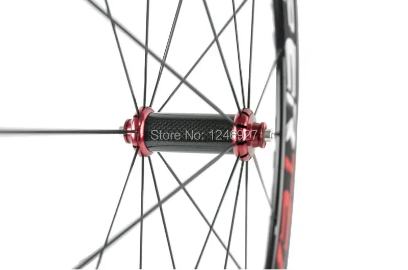 Top Full Carbon Fiber 38mm Clincher Carbon Wheels Superteam Carbon Wheelset With Powerway R36 Red Hub 5