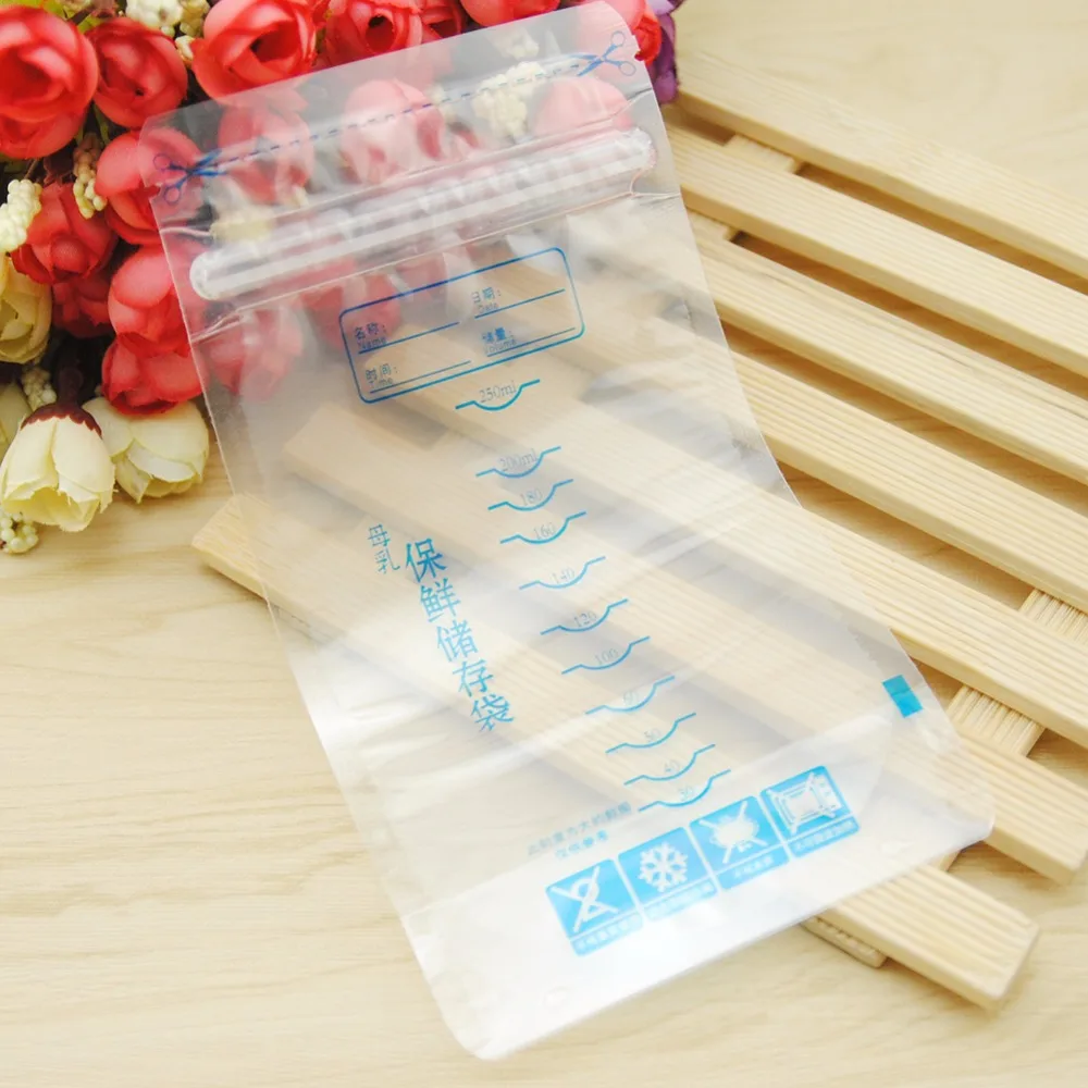 30 Pieces 250ml Breast Milk Storage Bags Plastic Baby Food