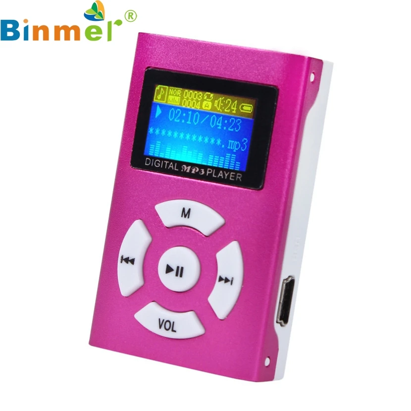 

Binmer A-11 Splendid USB Mini MP3 Player LCD Screen Support 32GB Micro SD TF Card