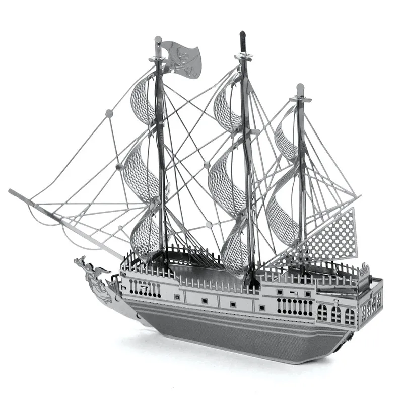 Black Pearl Sail Ship Miniature 3D Metal Model Puzzle 3D Model Building Kits Puzzle 3D Solid